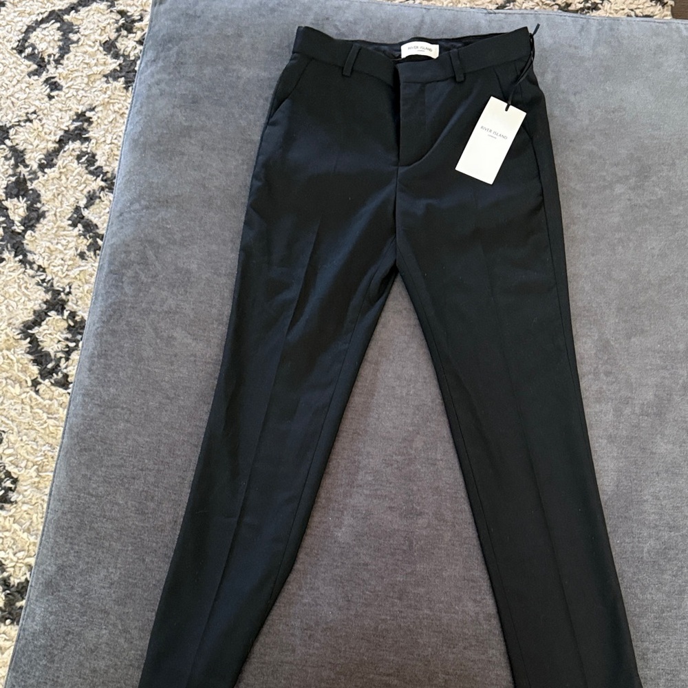 Boys River Island Classic Black Formal Trousers NWT
